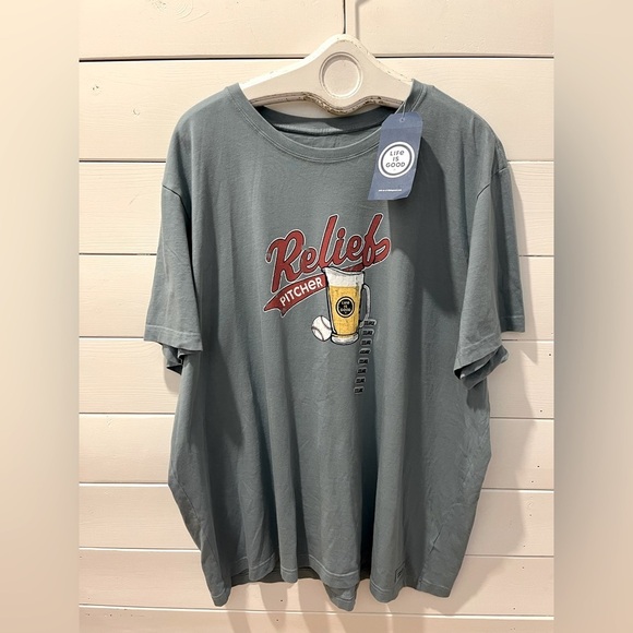 🩵 LIFE IS GOOD Relief Pitcher T-Shirt - (XXXL) - NWT - Picture 1 of 8